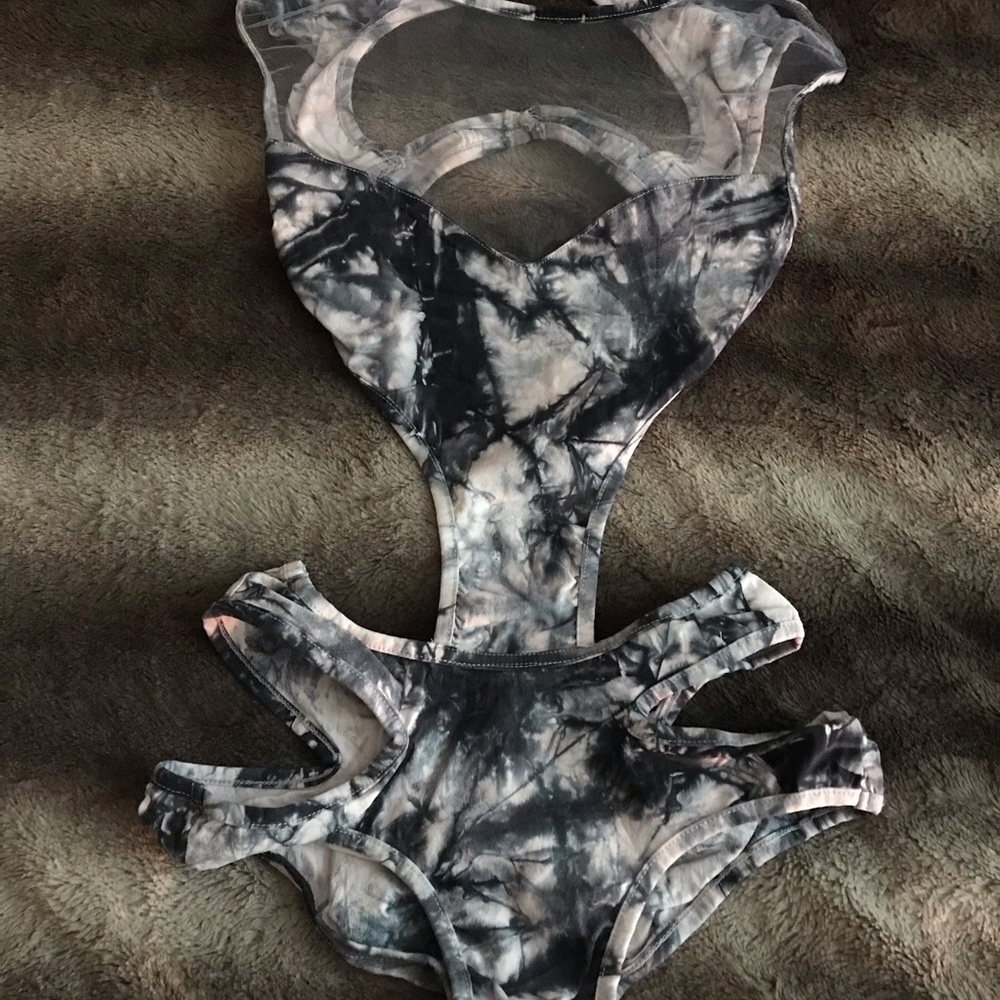 Black and White Marble Rave Bodysuit